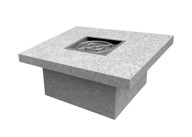 The Outdoor Plus 36" x 36" x 24" Ready-to-Finish Square Gas Fire Table Kit - The Fire Pit Collection