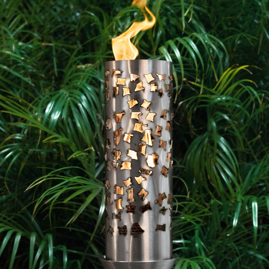 The Outdoor Plus Shotgun Fire Torch / Stainless Steel + Free Cover - The Fire Pit Collection