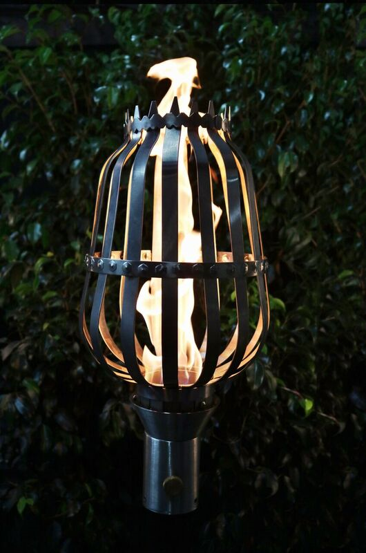 The Outdoor Plus Urn Fire Torch / Stainless Steel + Free Cover - The Fire Pit Collection