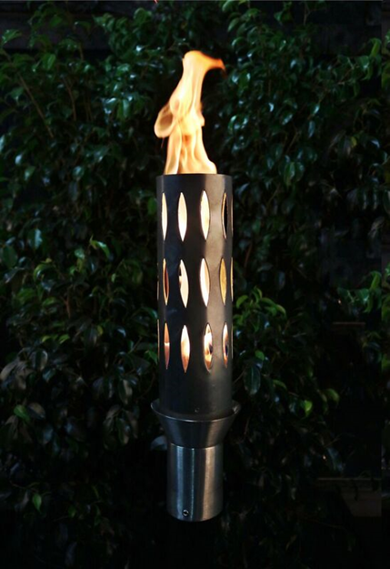 The Outdoor Plus Ellipse Fire Torch / Stainless Steel + Free Cover - The Fire Pit Collection