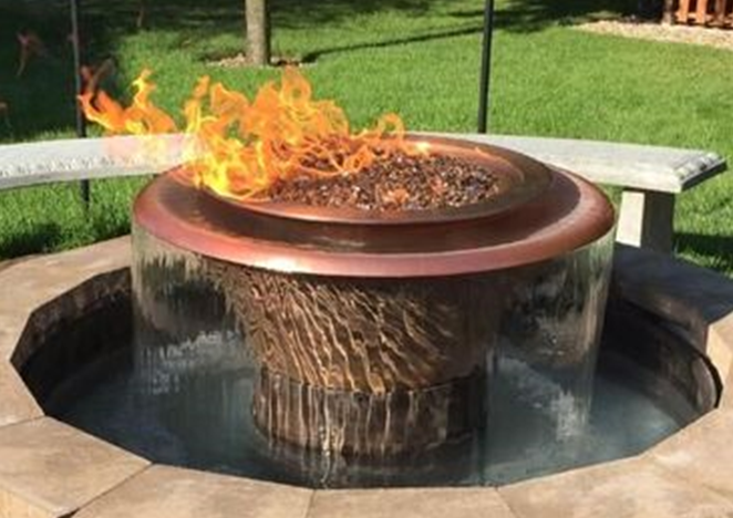The Outdoor Plus Cazo 360° Copper Fire & Water Bowl + Free Cover - The Fire Pit Collection
