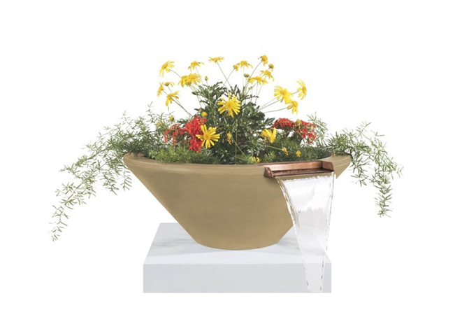 The Outdoor Plus Cazo Concrete Planter Bowl with Water - The Fire Pit Collection
