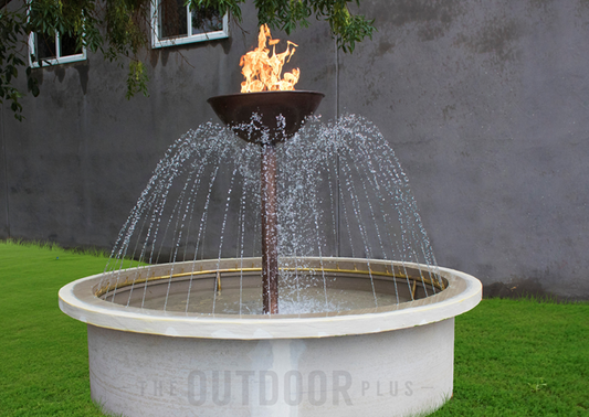 The Outdoor Plus Osiris Fire & Water Fountain + Free Cover - The Fire Pit Collection