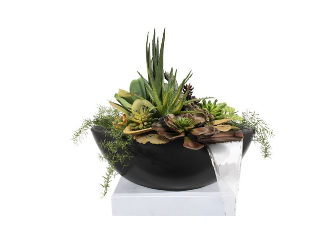 The Outdoor Plus Sedona Concrete Planter Bowl with Water - The Fire Pit Collection