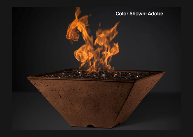 Ridgeline Square Fire Bowl with Match Ignition System by Slick Rock Concrete