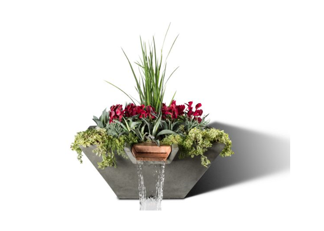 Cascade Square Planter and Water Bowl by Slick Rock Concrete