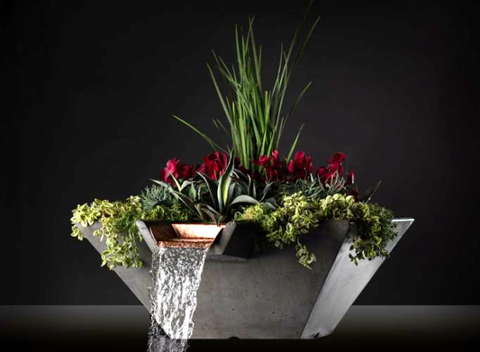 Cascade Square Planter and Water Bowl by Slick Rock Concrete