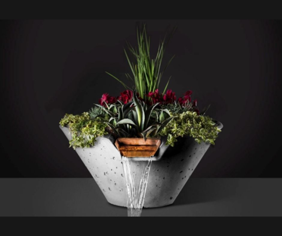Cascade Conical Planter and Water Bowl by Slick Rock Concrete