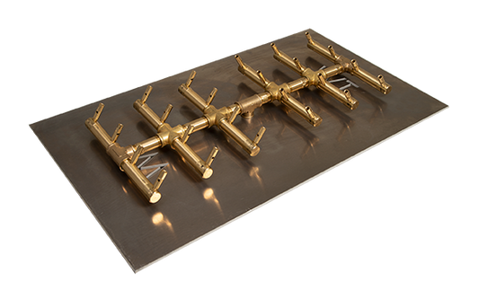 Warming Trends Crossfire 240K BTU 23.25" x 11.25" Double Tree-Style Brass Burner + 29" x 17" Plate