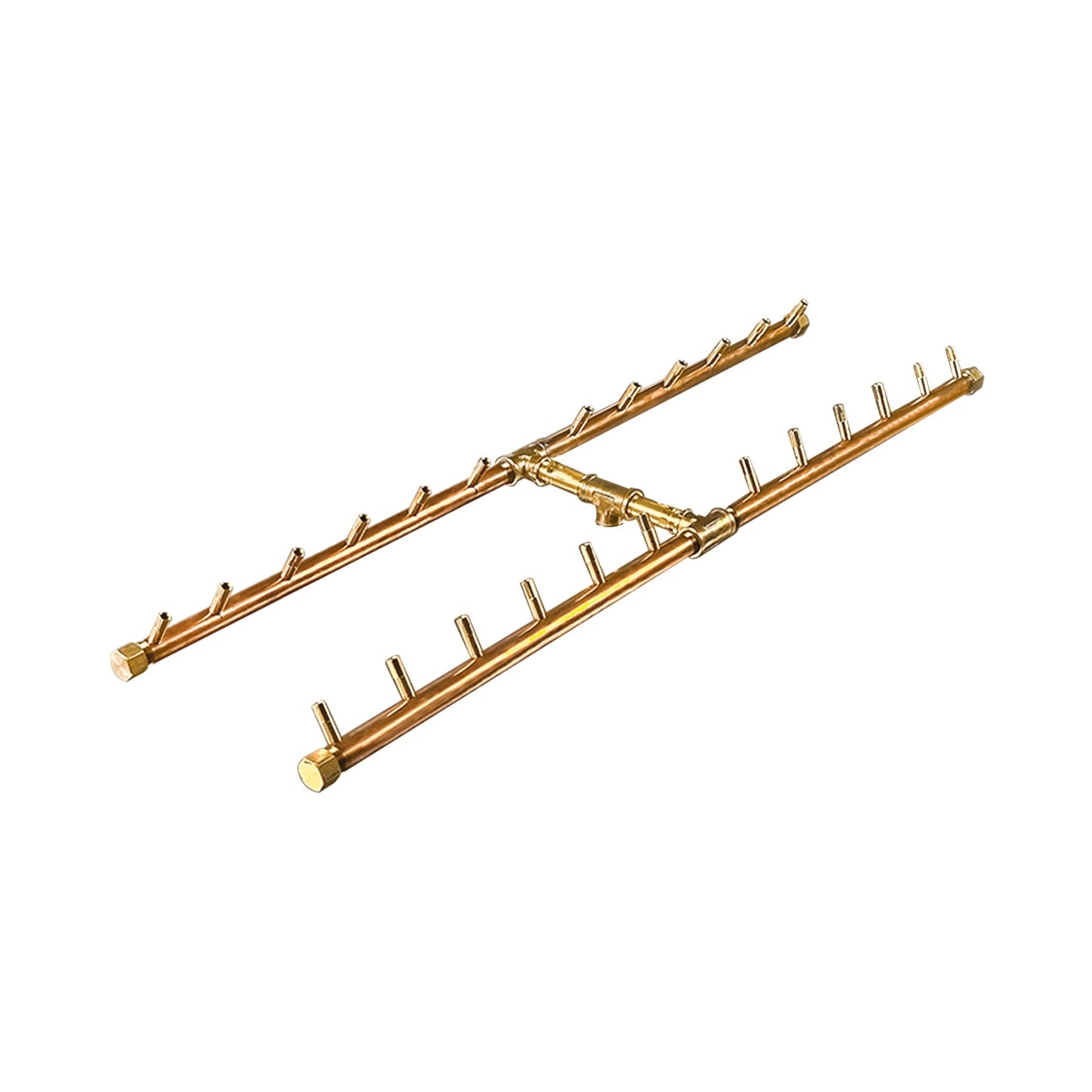 Warming Trends Crossfire 240K BTU 36" x 9" H-Style Brass Burner + 46” x 17” Plate