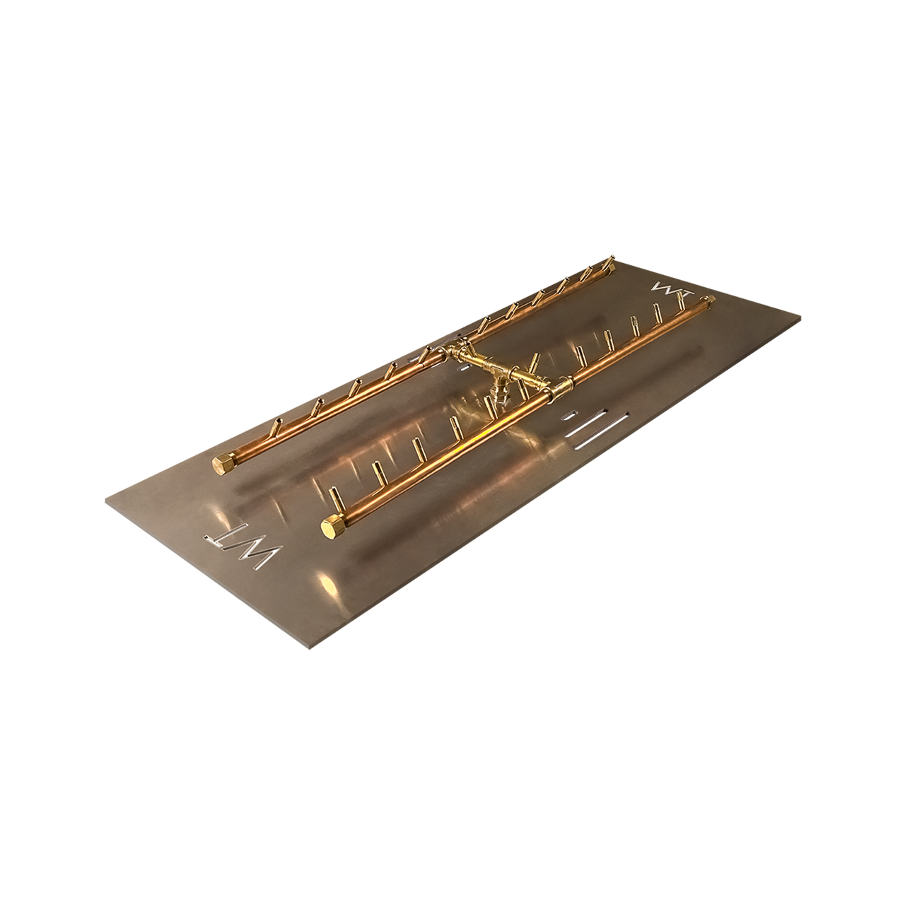 Warming Trends Crossfire 240K BTU 36" x 9" H-Style Brass Burner + 46” x 17” Plate