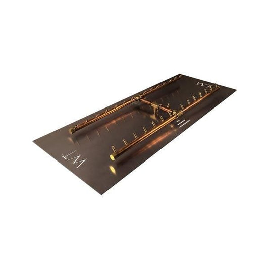 Warming Trends Crossfire 300K BTU 42" x 14" H-Style Brass Burner + 56” x 25” Plate