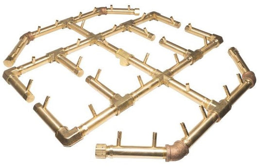 Warming Trends Crossfire 360K BTU 29.5" x 27.5" Octagonal Brass Burner + 42" Square Plate