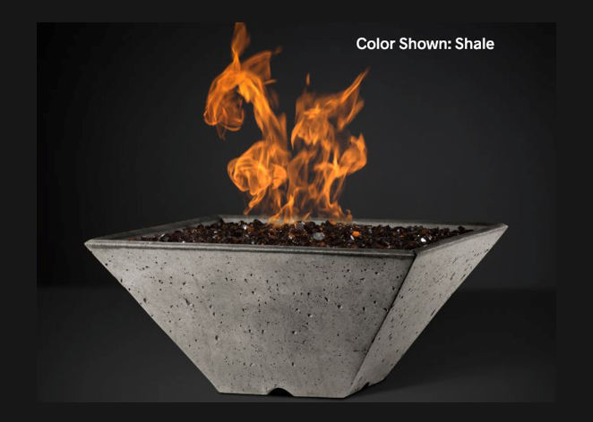 Ridgeline Square Fire Bowl with Match Ignition System by Slick Rock Concrete