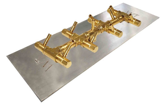 Warming Trends Crossfire 110K BTU 13.75" x 5.25" Tree-Style Brass Burner + 20” x 11” Plate