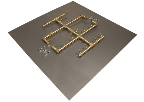 Warming Trends Crossfire 290K BTU 21.5" x 21.5" Original Brass Burner + 36” Square Plate