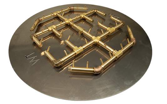 Warming Trends Crossfire 360K BTU 29.5" x 27.5" Octagonal Brass Burner + 42" Circular Plate