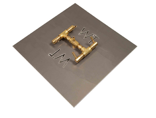 Warming Trends Crossfire 60K BTU 7.5" x 7.5" Original Brass Burner + 18” Square Plate