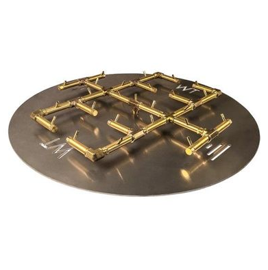 Warming Trends Crossfire 350K BTU 30.5" x 30.5" Original Brass Burner + 48” Circular Plate